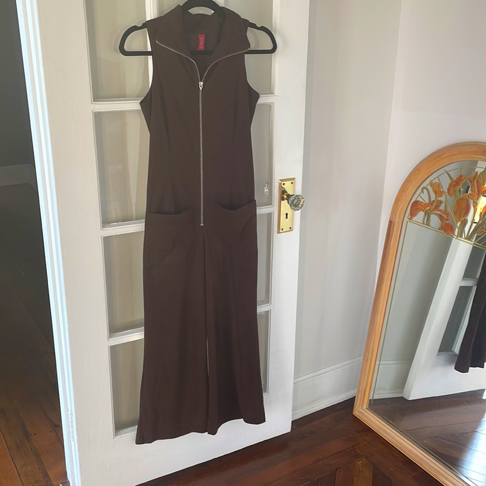 Staud Sample Brown Suede Jumpsuit XS